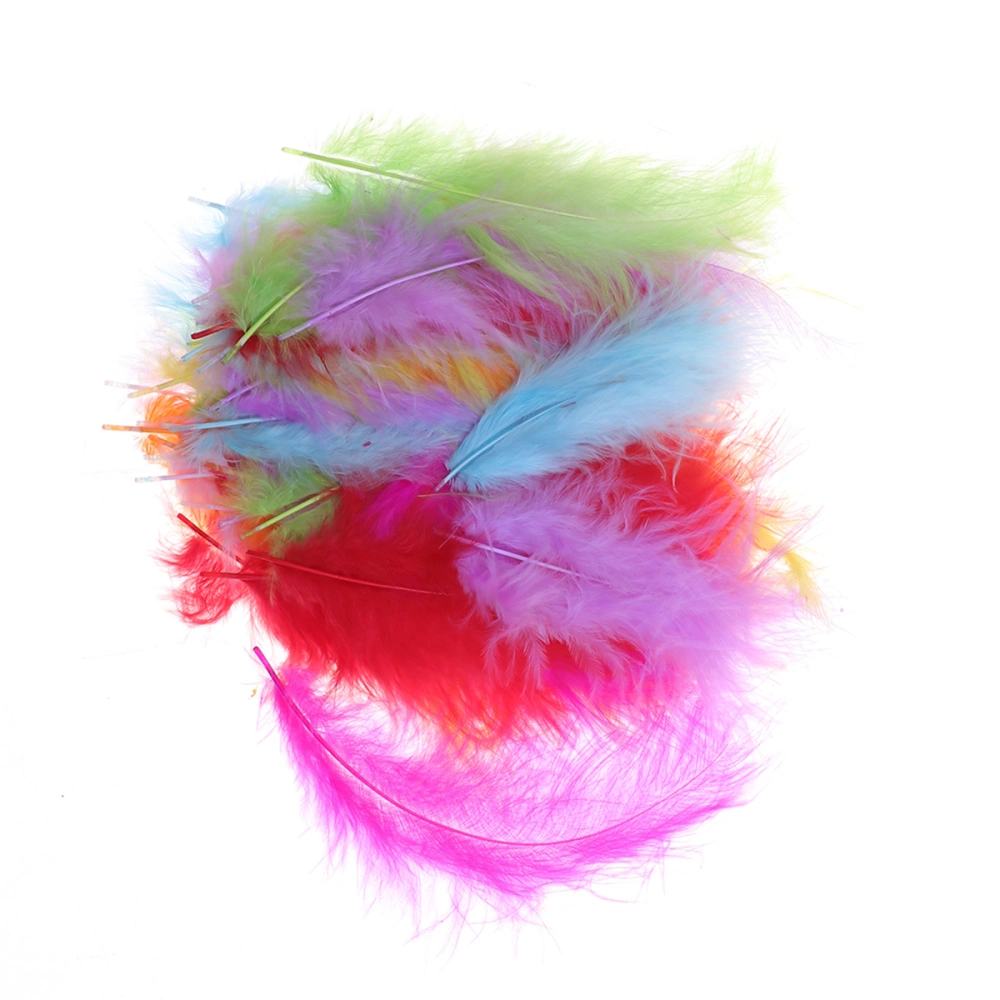 50pcs Colorful Villi Feathers for DIY Craft Wedding Home Party Decoration (Assorted Colors)