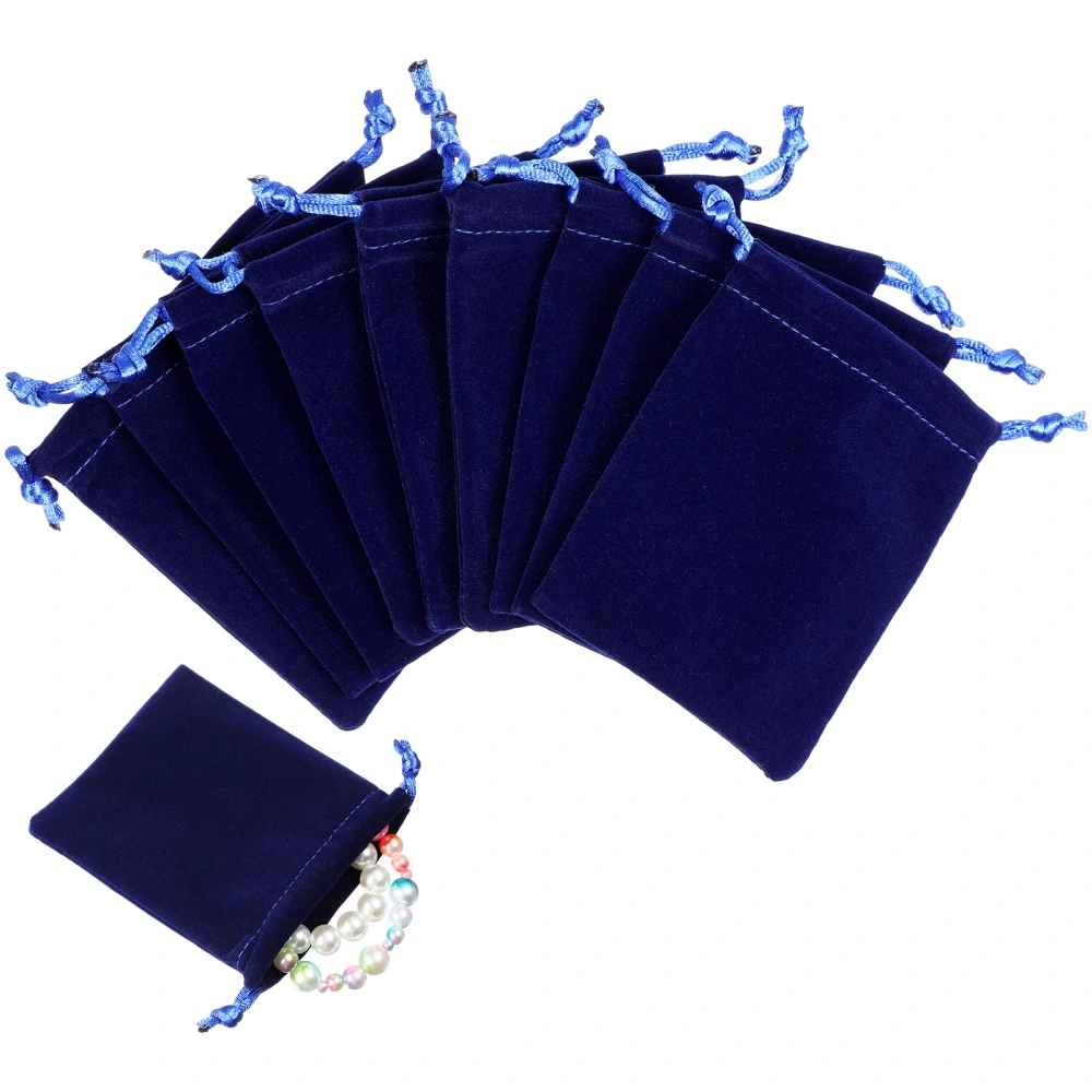 50pcs 8*10cm Drawstring Jewelry Pouch Storage Bag (Royal Blue)