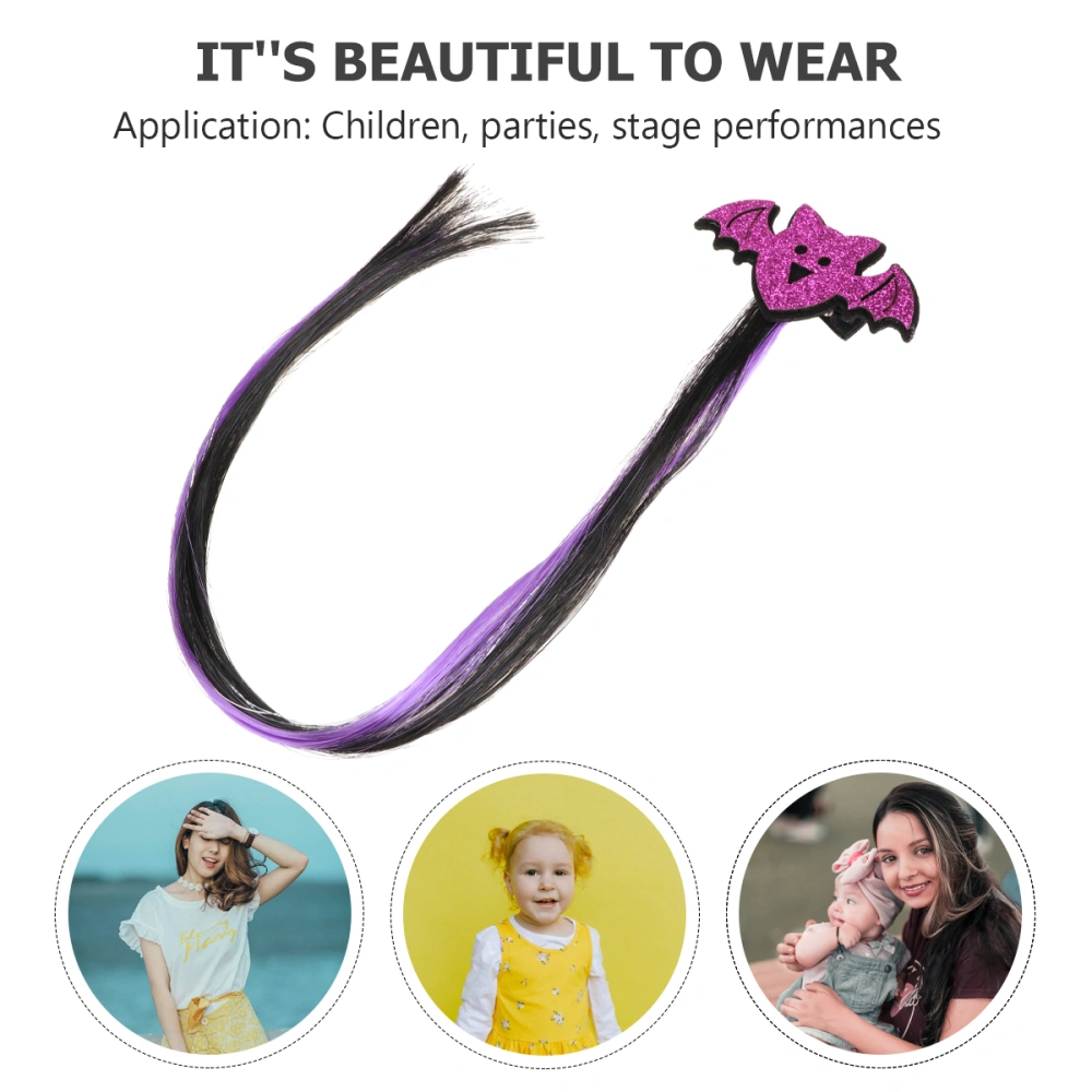 2Pcs Practical and Fashion Hairpin Colorful Periwig Halloween Hair Clips for Kid