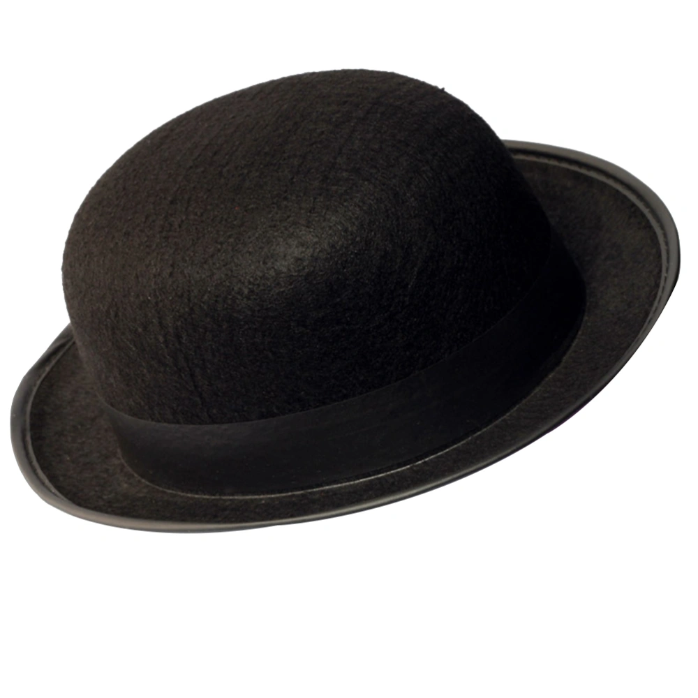 Black Bowler Hat Magician's Hat Dress Up Costume Accessory for Men Adult Fancy Dress Party