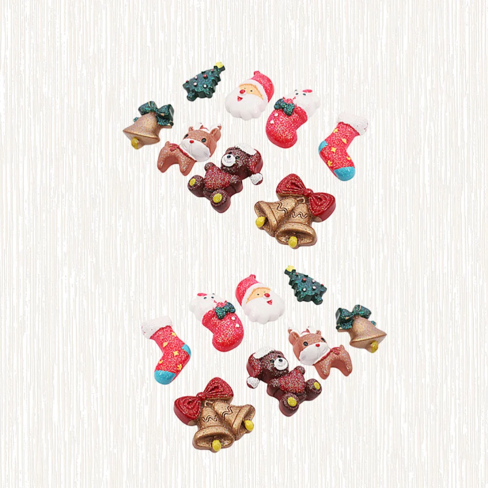 16pcs Christmas Magnetic Sticker Resin Santa Bear Bell Fridge Magnets for Fridge Sticker Phone Case Decor