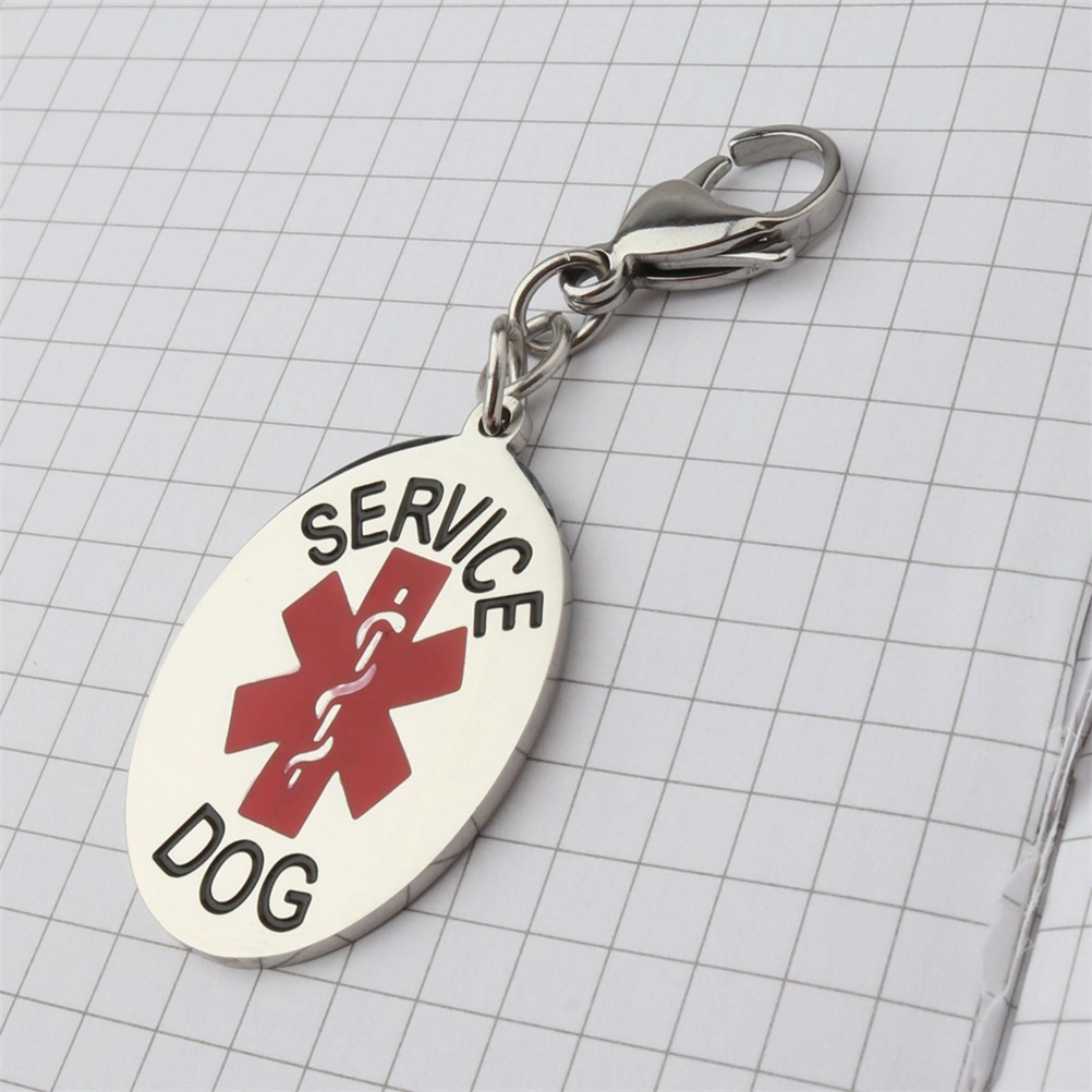 Stainless Steel Key Chain Fashion Key Ring Service Dog Key Holder Bag Hanging Pendant Silver
