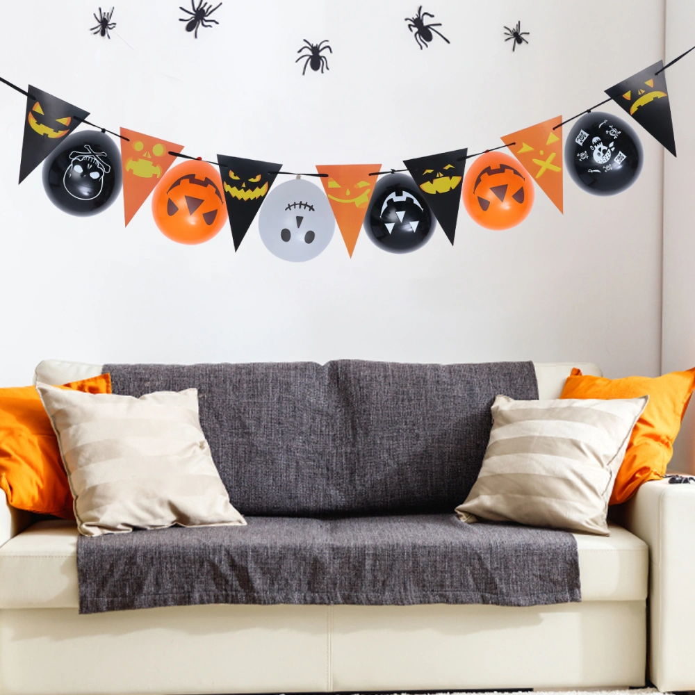 2PCS Halloween Paper Pendant Decorations Scary Banner Hanging Decors Party Props