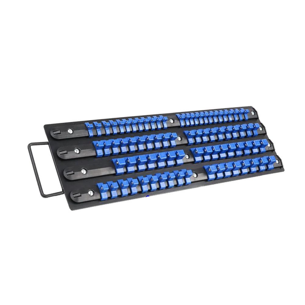 80 Industrial ABS Socket Wrench Mountable Socket Storage Rail Rack Holder Organize Sliding 1/4 Inch 3/8 Inch 1/2 Inch Finishing Tool
