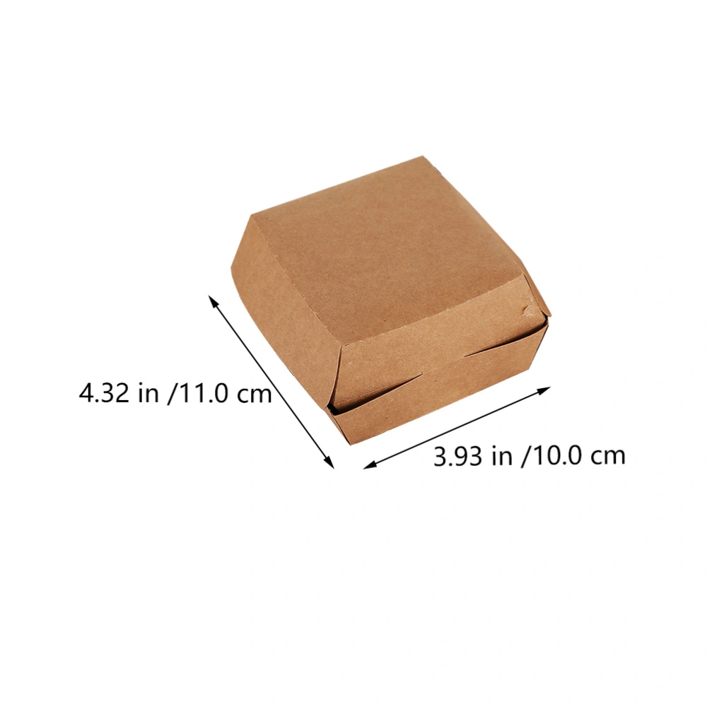 30Pcs Kraft Paper Fast-food Burger Packaging Boxes Picnic Food Containers