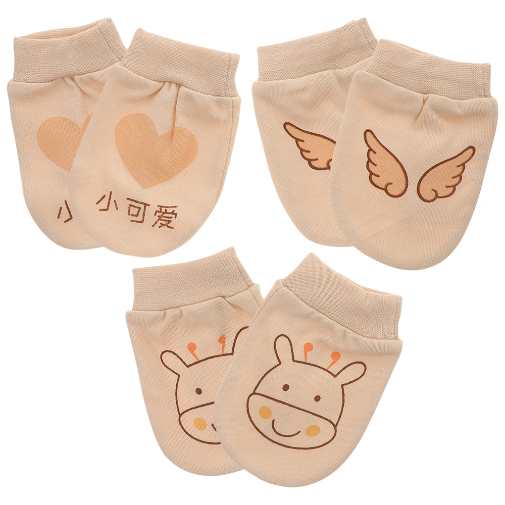 3 Pairs of Infants Anti-Scratch Gloves Creative Newborn Gloves Baby Supplies