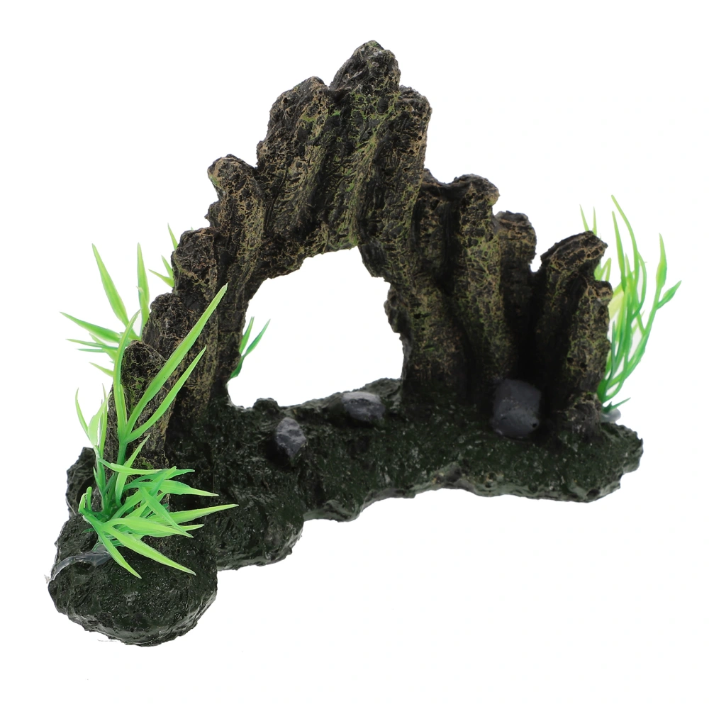 1pc Aquarium Rockery Ornament Fish Tank Rockery Sculpture Resin Rockery Decor