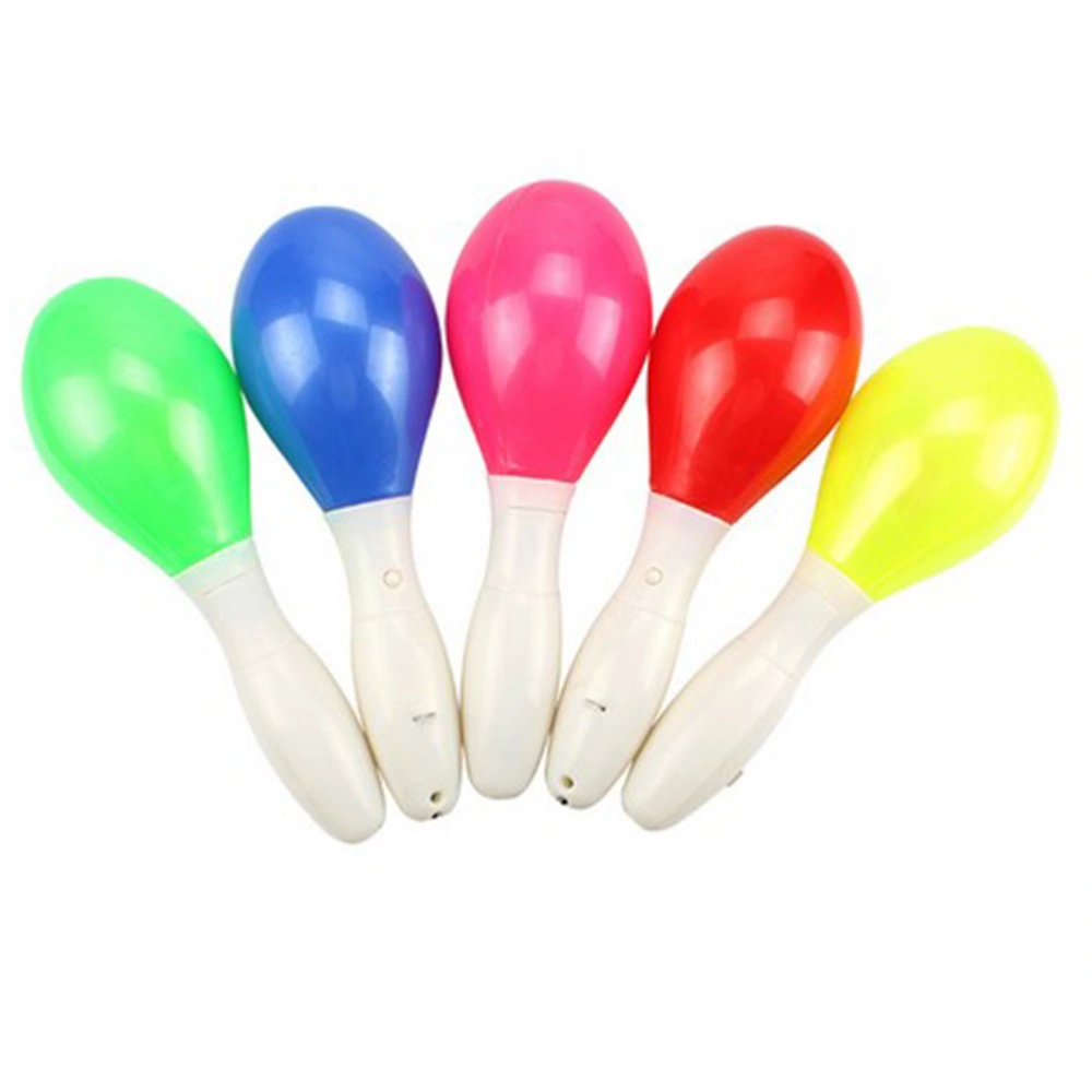 2pcs Plastic Maracas Toy Cheering Light-up LED Musical Party Props Sand Hammer Toys for Concert Bar(Random Color)