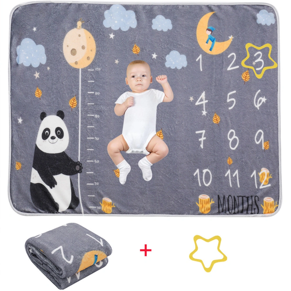 1 Set Baby Memory Blanket Flannel Baby Blanket Photo Prop with Frame Marker