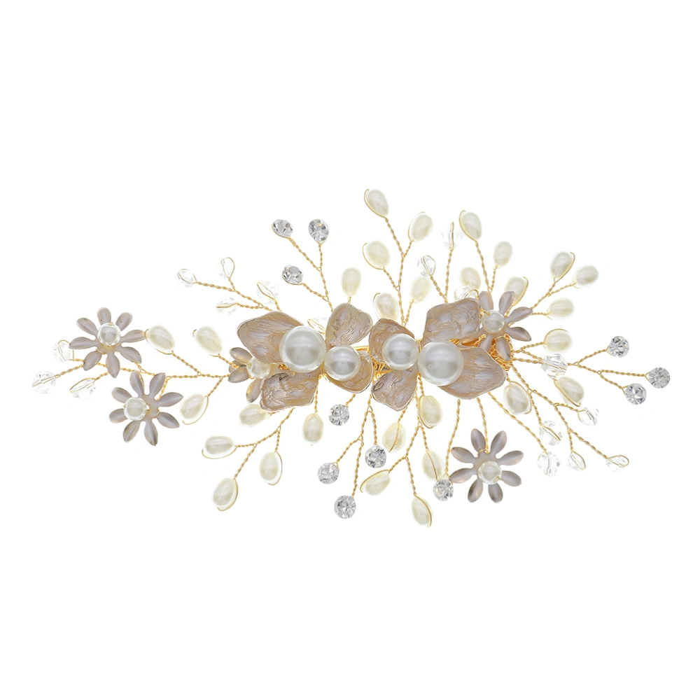 Pearl Hairpin Handmade Floral Hairpin Fashion Hair Clip Barrette for Women