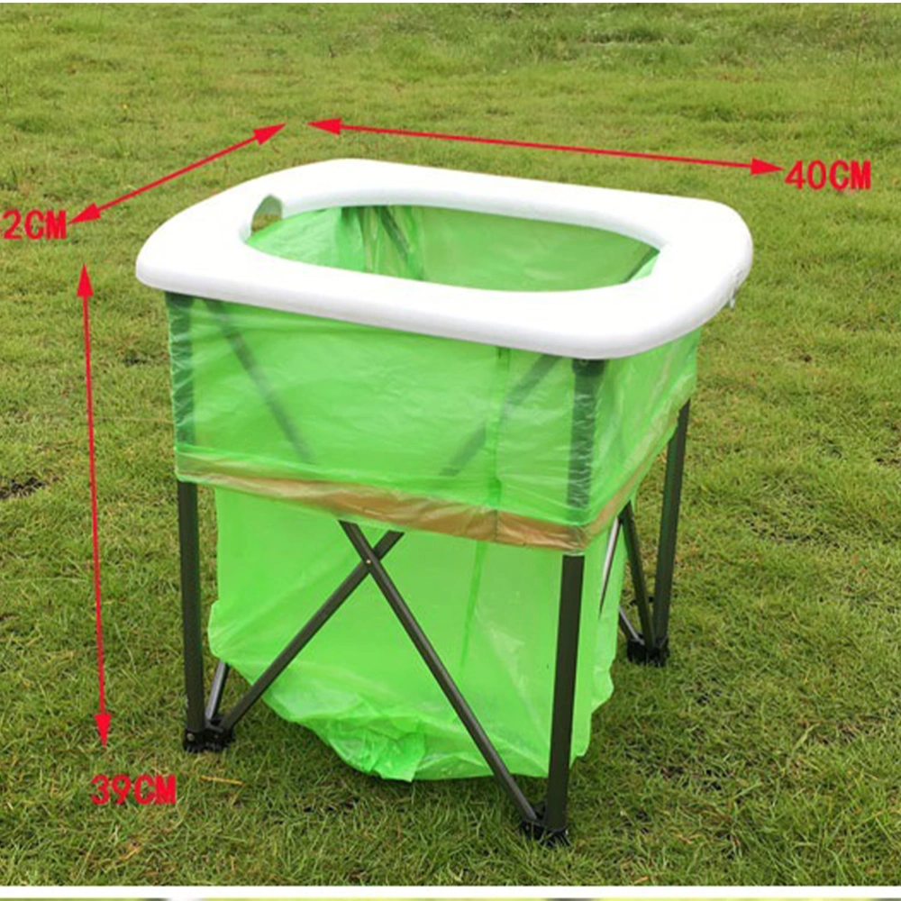 Outdoor Emergency Portable Toilet Multi-function Folding Toilet Pedestal Pan for Camping Hiking (White)