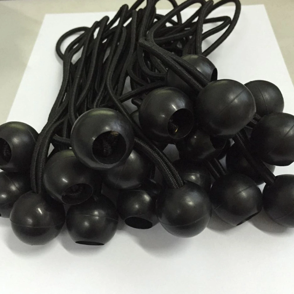 10Pcs 15cm High Elastic Ball Tent Strapping Cord Tie Down Elastic Cord Camping Accessories for Tent Baggage Black