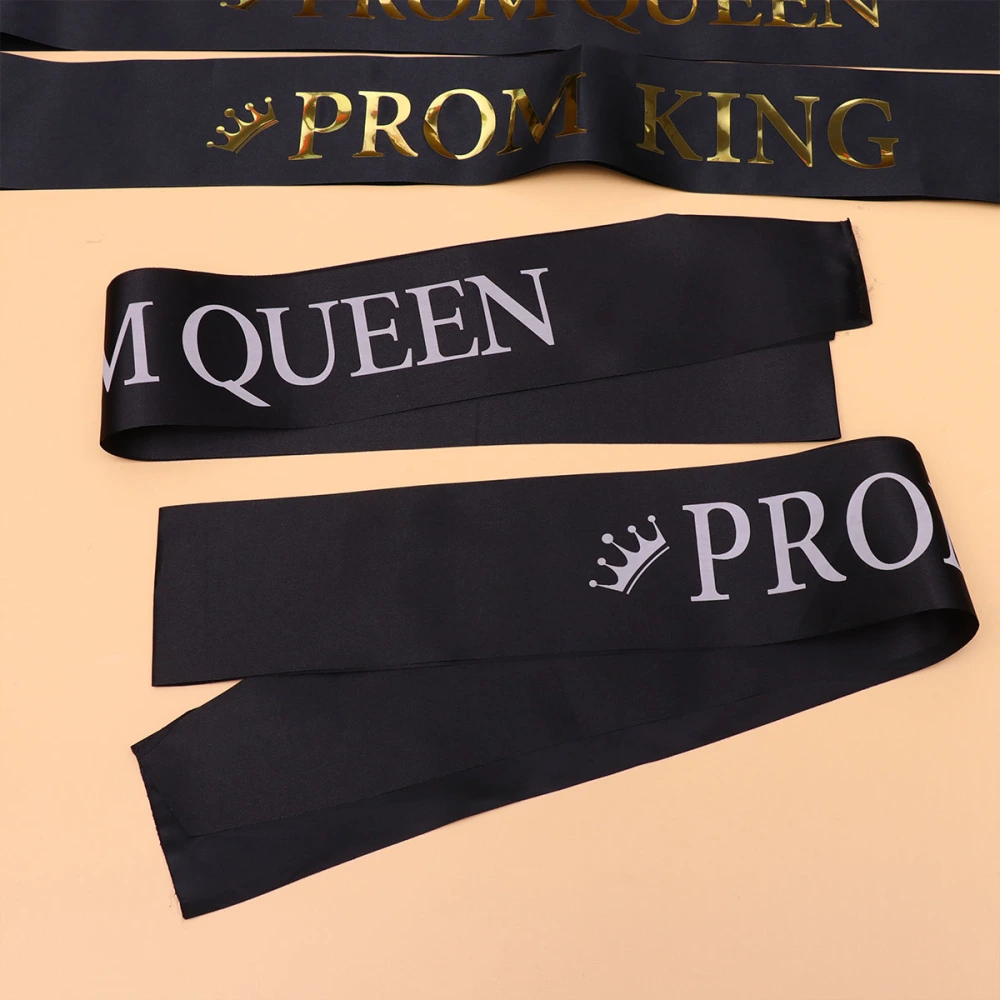 6Pcs Prom King Queen Graduation Party Supplies Strap Shoulder Belt For Men And Women Random Style And Color