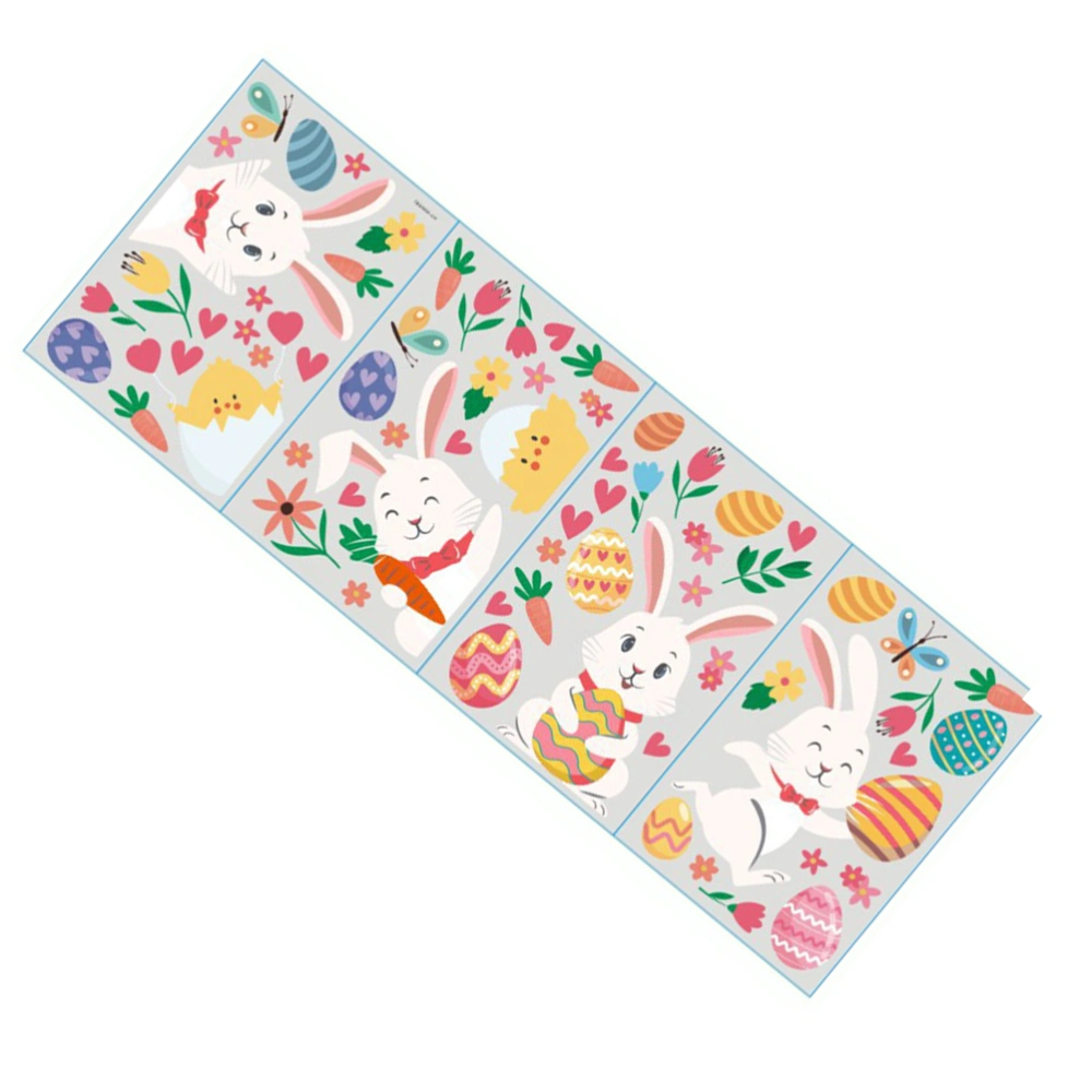 1 Set Removable Easter Wall Window Self-adhesive Decal Easter Bunny Egg Sticker