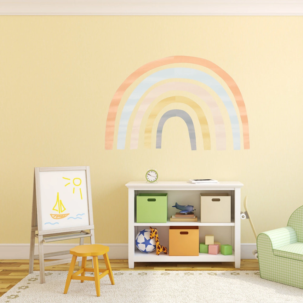 2 Sheets Rainbow Wall Decors Rainbow Wallpaper Wall Stickers Kids Room Decorations