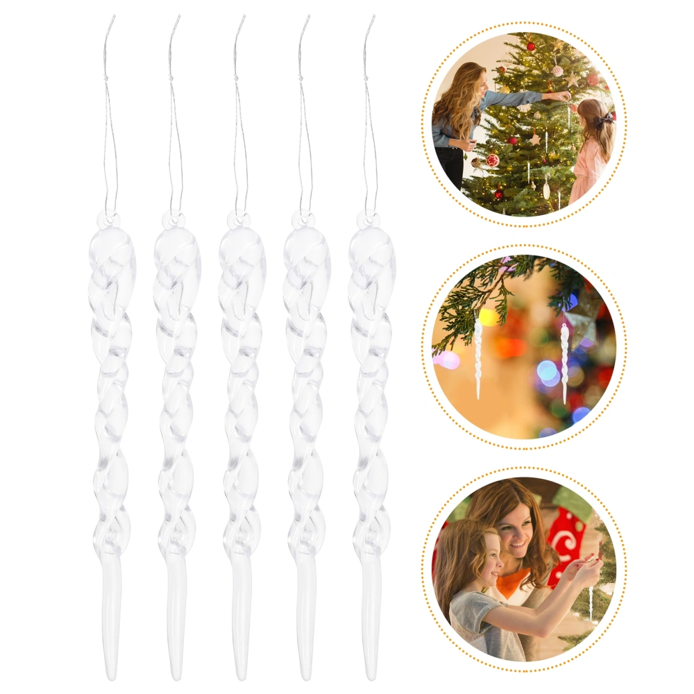 24pcs Christmas Simulation Icicles Christmas Transparent Icicles Decor Icicles