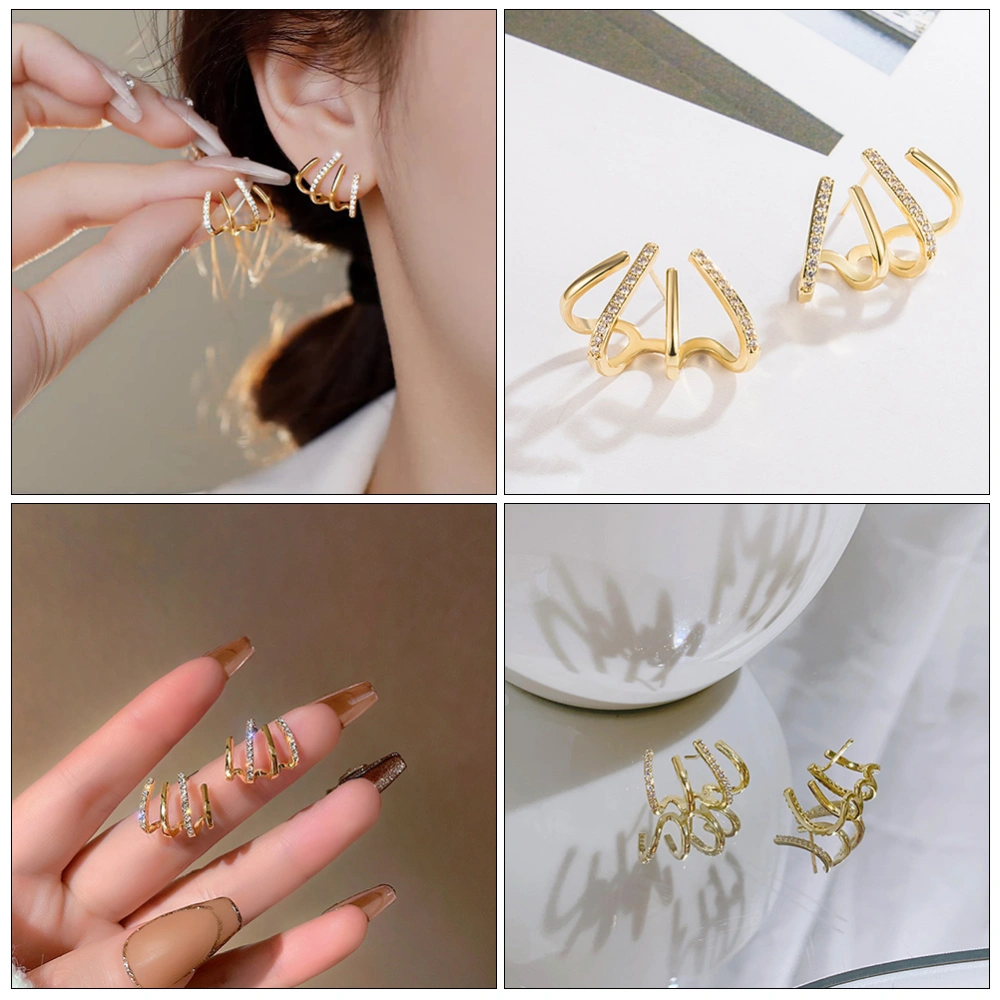 1 Pair Claw Shaped Ear Studs Fashion Stud Earrings Chic Earrings Ear Accessory