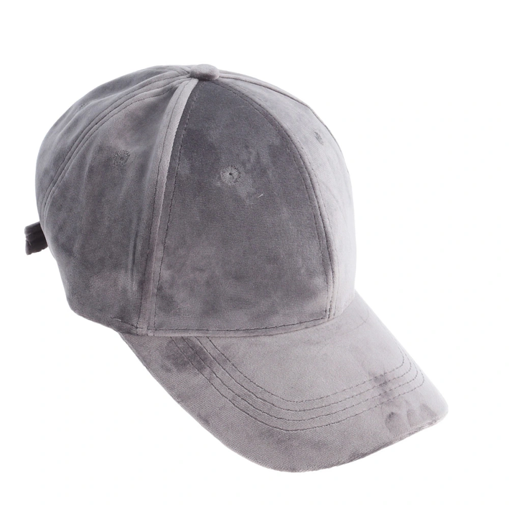 Women and Men Solid Baseball Caps Adjustable Casual Lustrously Outdoor Travel Trucker Hat (Gray)