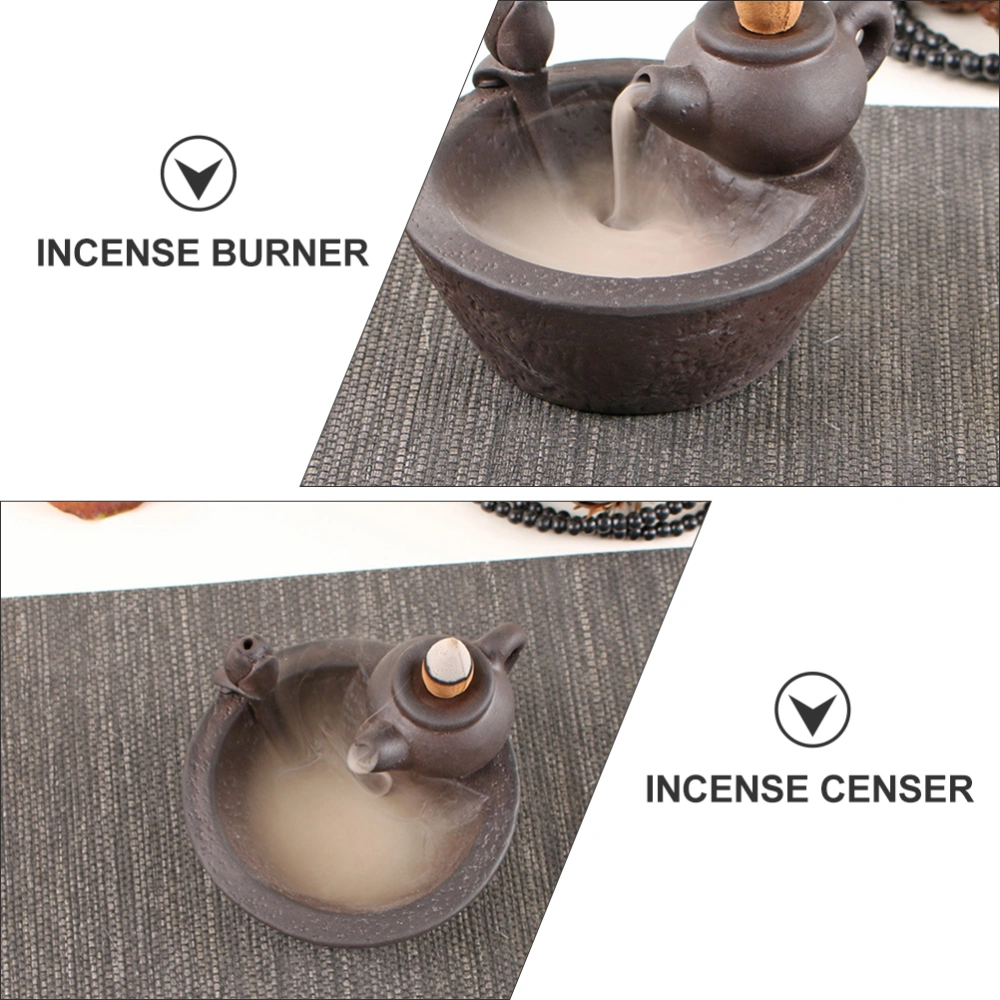 Teapot Ceramic Incense Burner Aromatherapy Back Smoke Incense Burner Adornment