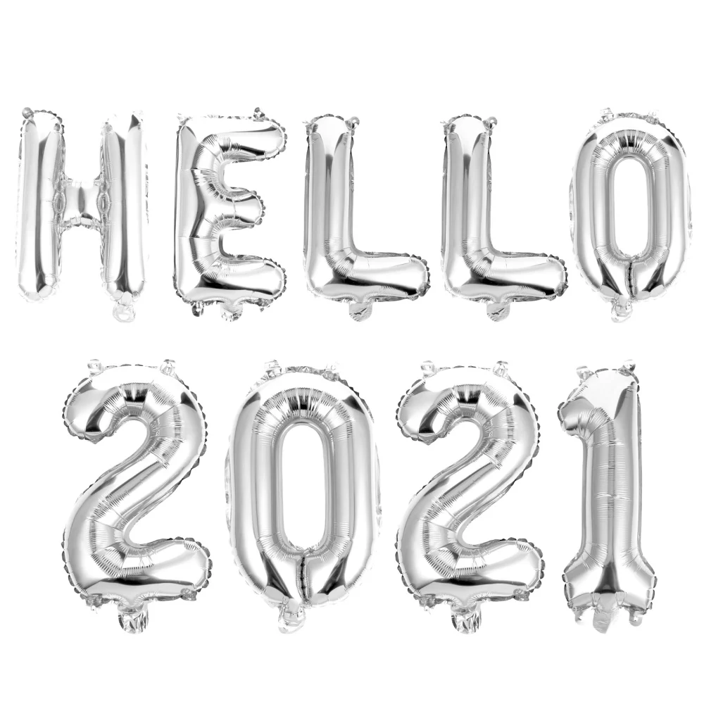 2 Sets of Letter Balloons 2021 New Year’s Celebration Party Decorative Balloons