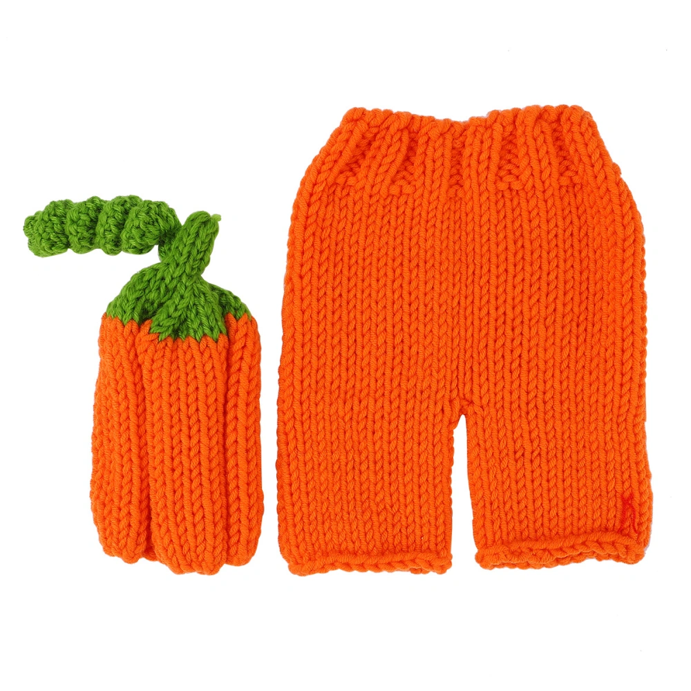 1 Set Newborn Photography Costume Lovely Handmade Props Crochet Knitted Props Halloween Clothing for Newborn One Month Baby (Orange)