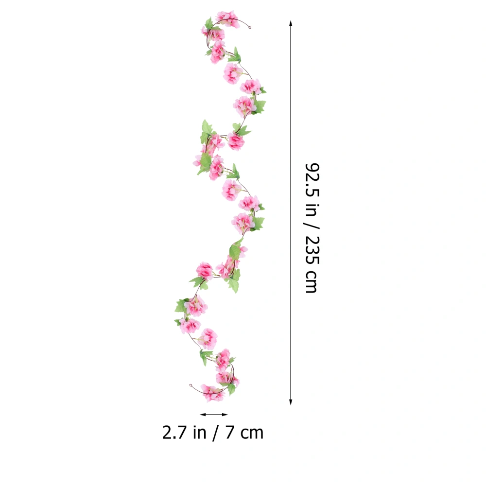 2Pcs Artificial Cherry Blossom Flower Vine Hanging Flower Garland Wedding Flowers