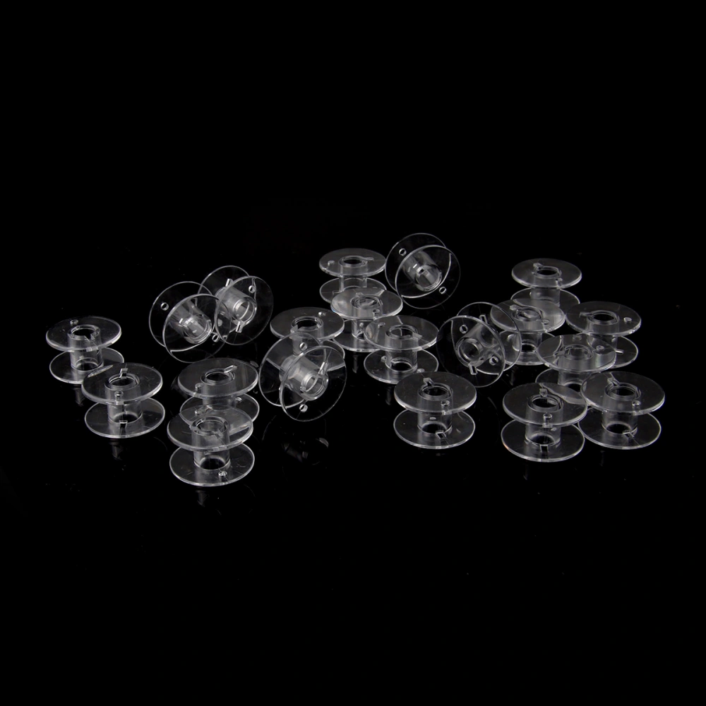 20pcs Pixnor 2.1cm Clear Plastic Domestic Sewing Machine Bobbins