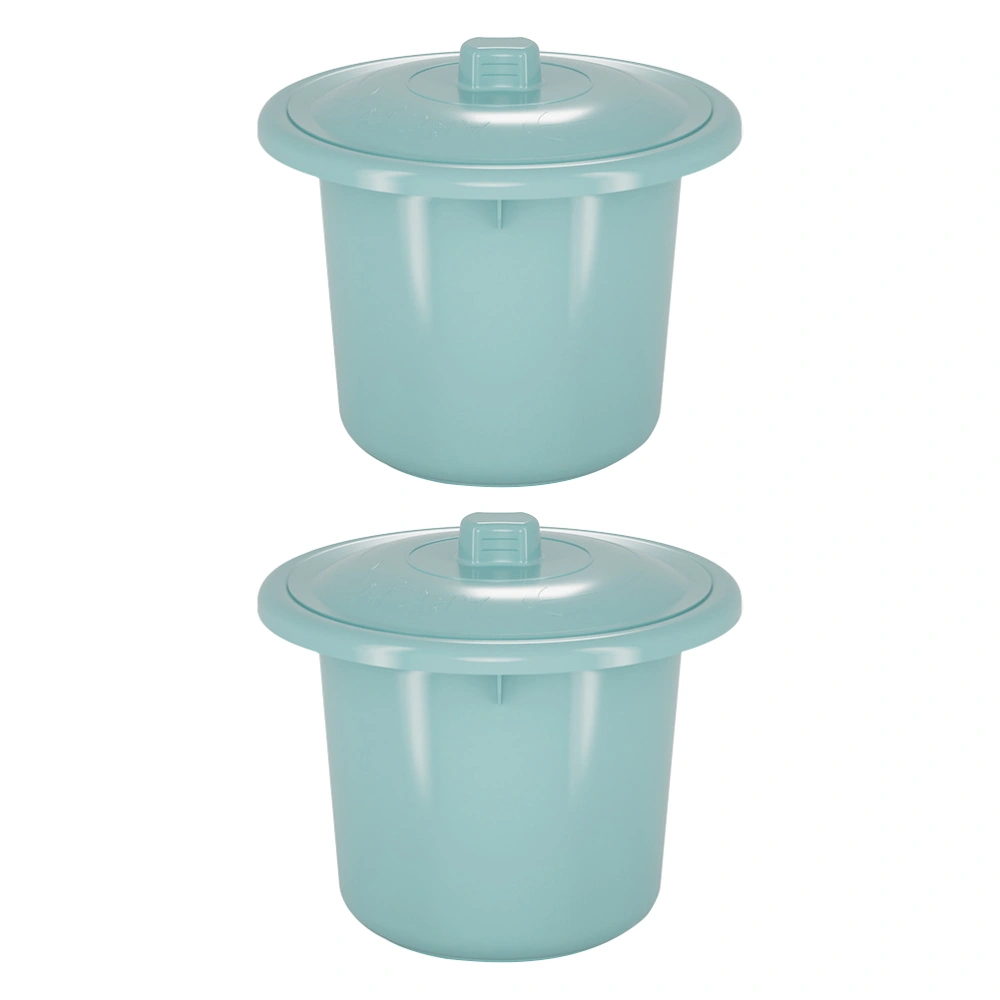 2Pcs Adult Kids Urinal Pail Pot Plastic Spittoon with Lid for Home Travel Random Color