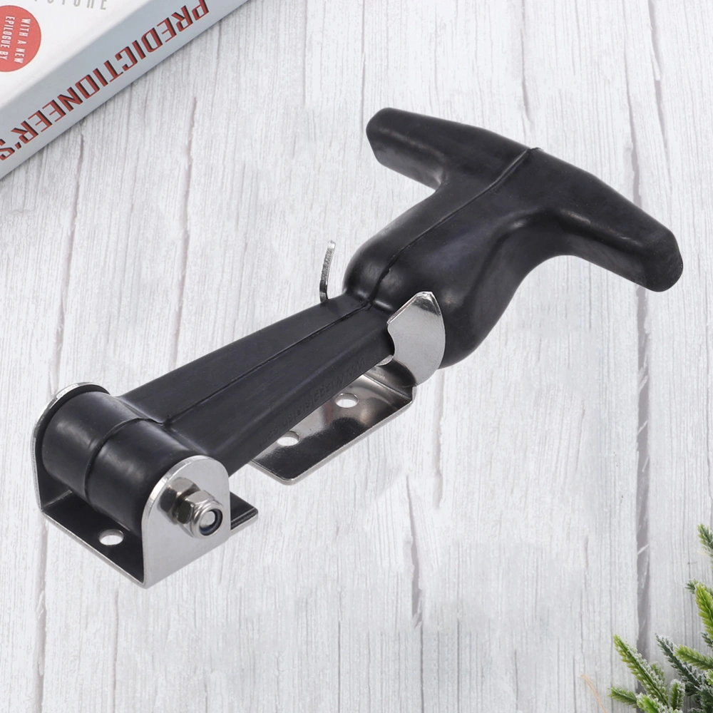 1Pc Flexible T-Handle Draw Latches Stainless Steel T-Handle Hasp for Cart and Tool Box(Black)