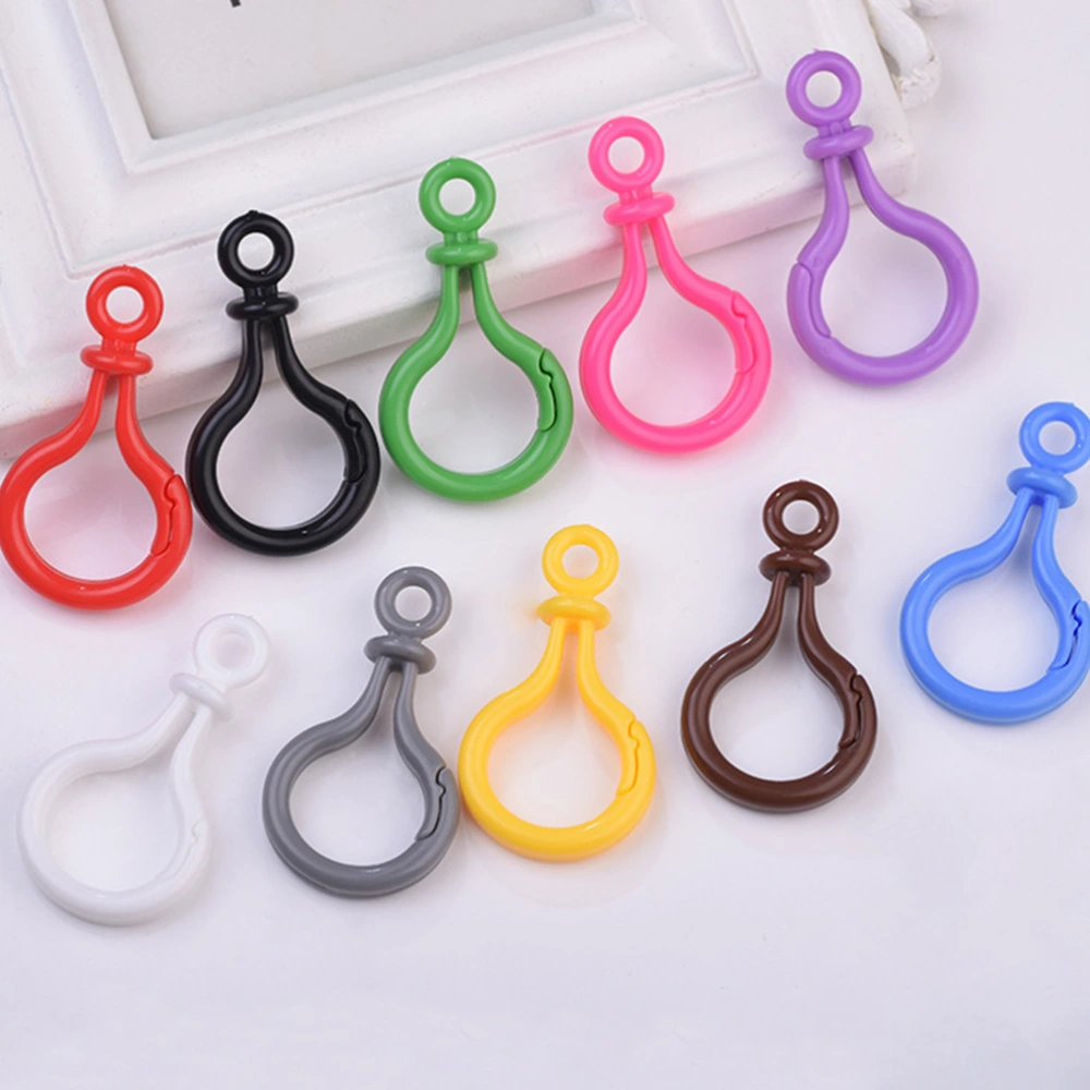 32Pcs Professional Keychain Clips Multi-function Plastic Keychains Lanyard Clip (Random Color)