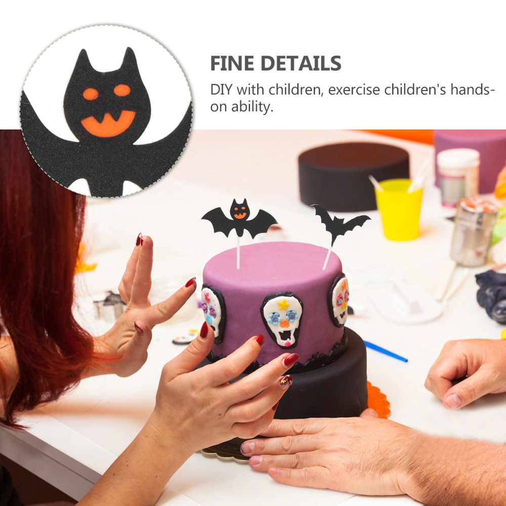 10 Sets of Halloween Bat Shape Cake Toppers Birthday Cake Insert Cake Decor