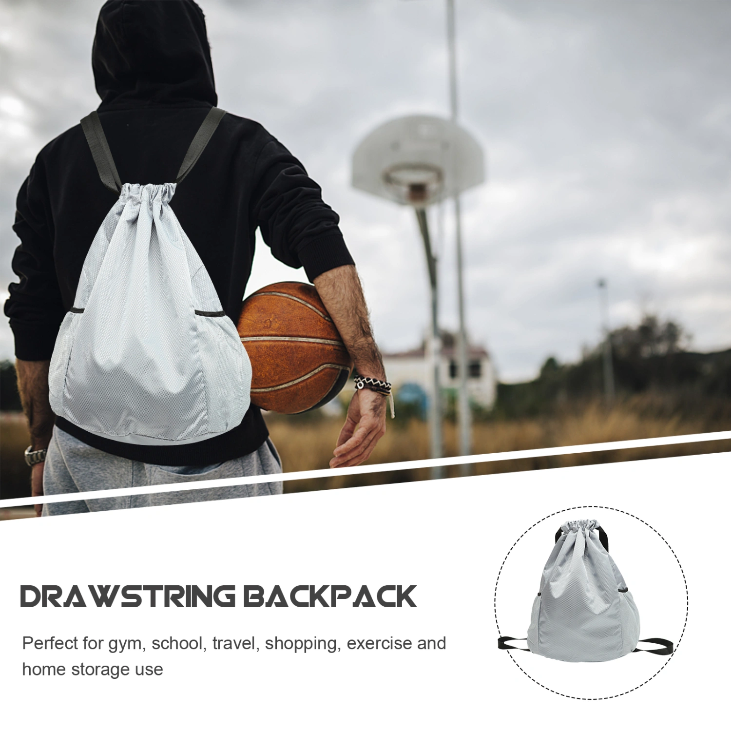 Drawstring Backpack Basketball Backpack Drawstring Sports Backpack Fitness Bag