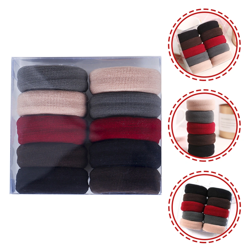 10pcs Elastic Hair Rings Ponytail Hair Ropes Rubber Bands Women Hair Ties