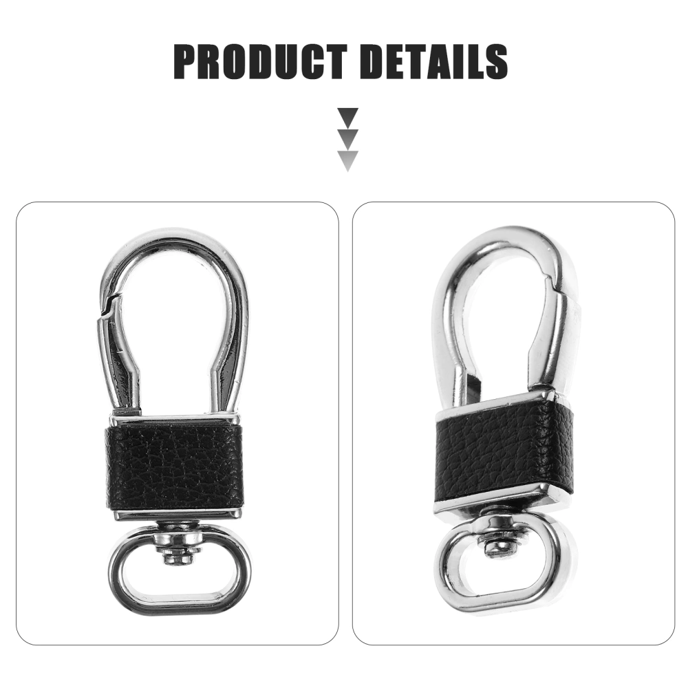 4Pcs Metal Carabiner Keychains Key Rings Men Keychains PU Leather Keychains Key Ring Holders