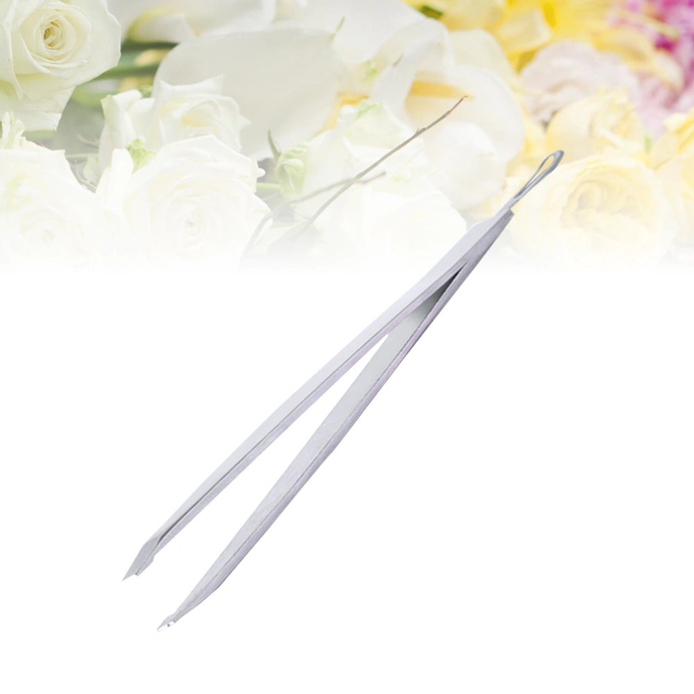 1pc Stainless Steel Bevel Eyebrow Clip Eyebrow Tweezers Multi-functional for Women Men (Silver)