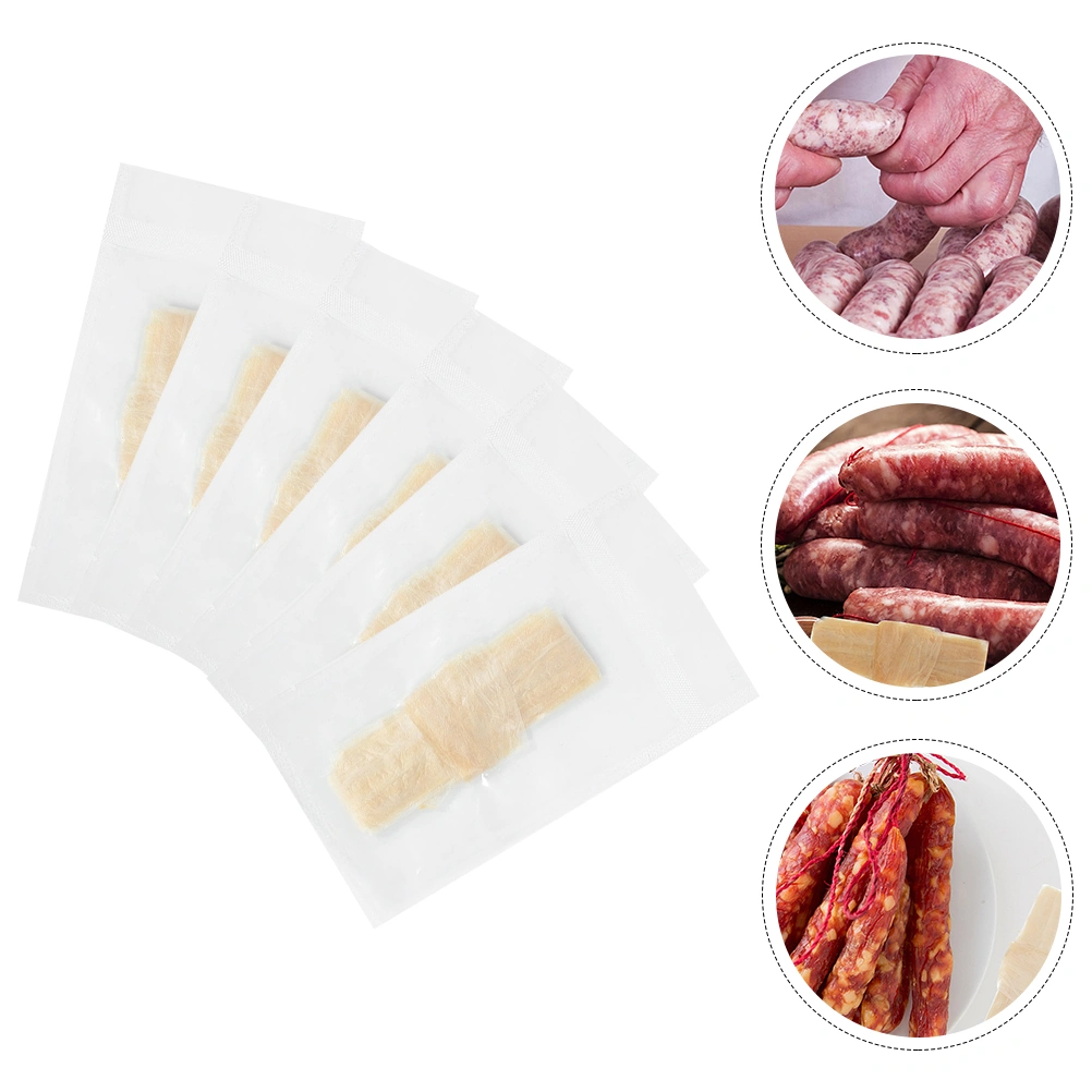 6pcs Sausage Casing Natural Ham Sausage Casings Skins Natural Dry Skins