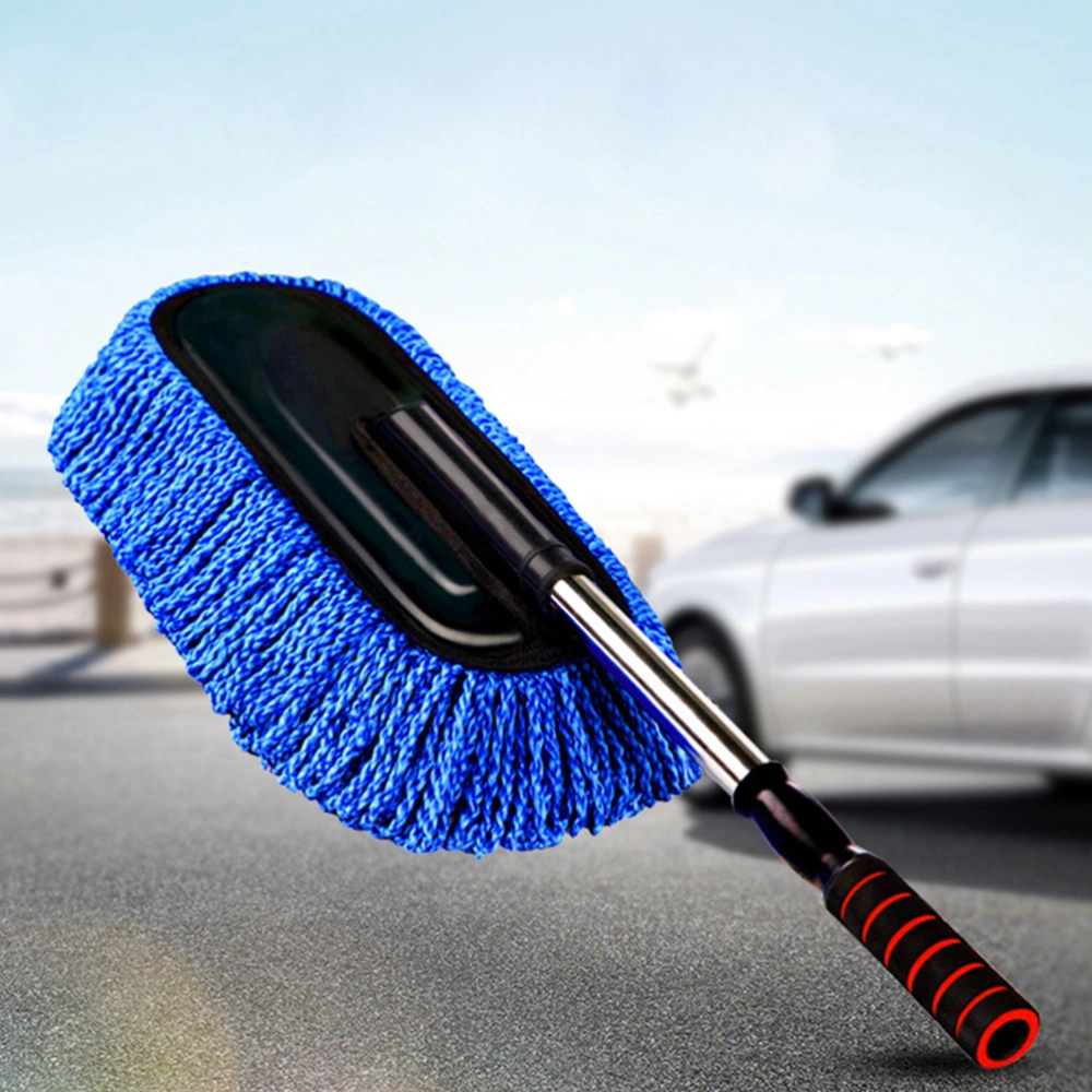 2 Pcs Duster Interior Cleaner Car Waxing Brush Car Cleaning Supplies with Flexible Handle for Car Bike Home Use (Blue)