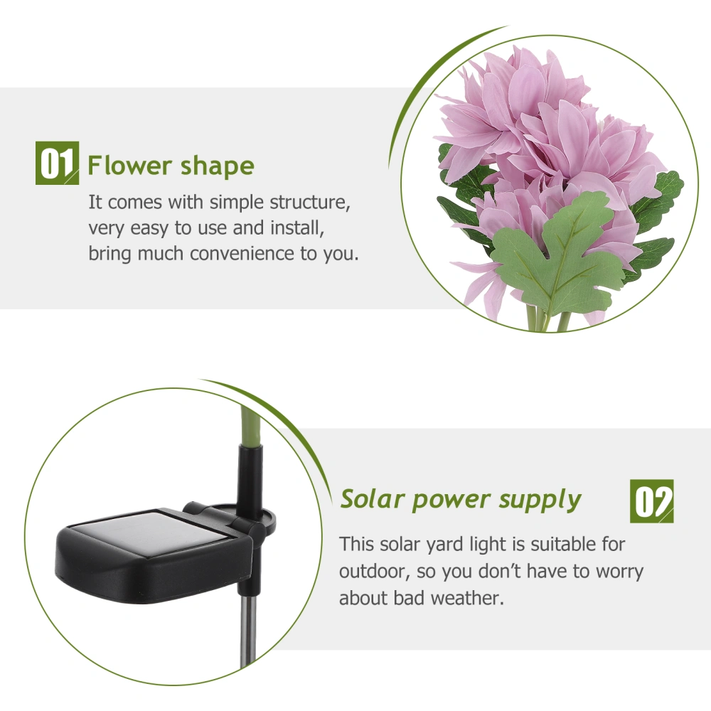 Outdoor LED Solar Lamp Dahlia Landscape Light Night Lamp for Garden Yard