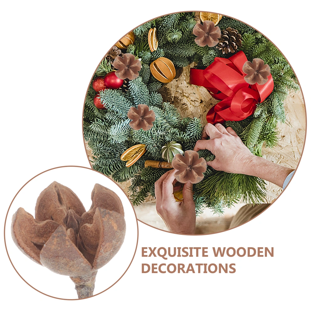 1 Box of Wooden Craft Decorative Christmas DIY Wooden Ornament Photo Prop