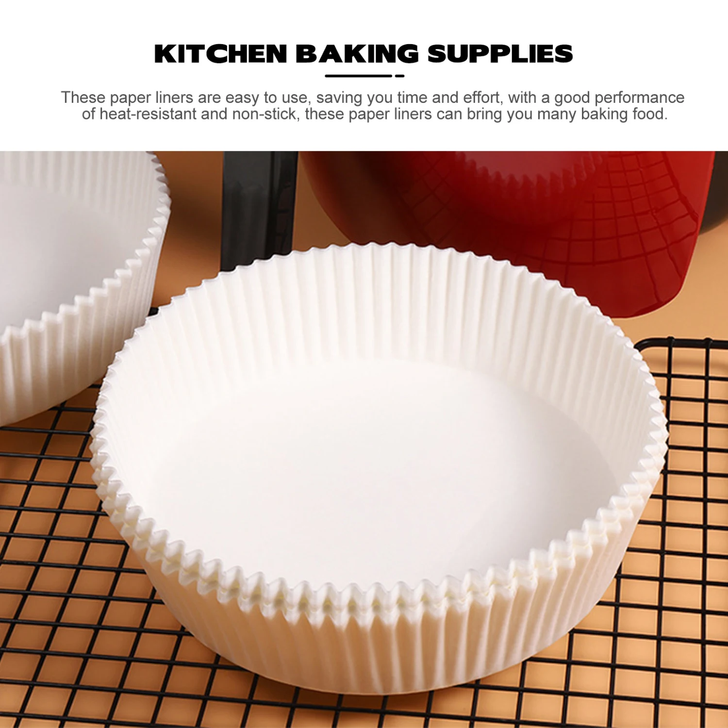 50Pcs Disposable Non-stick Air Fryer Liners Round Paper Plates for Oven Microwave