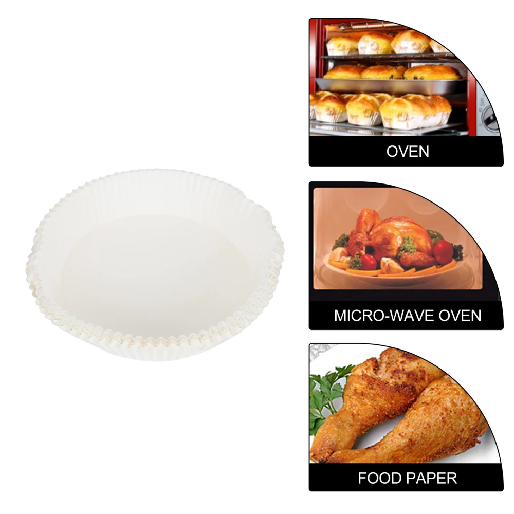 50Pcs Disposable Non-stick Air Fryer Liners Round Paper Plates for Oven Microwave