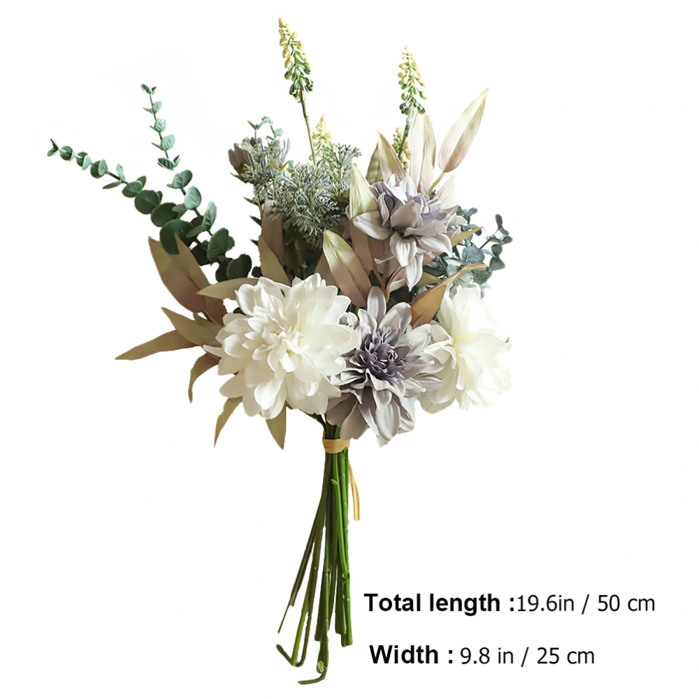 1PC Dahlia Bouquet Simulation Flower Bouquet Wedding Party Bouquet Decoration