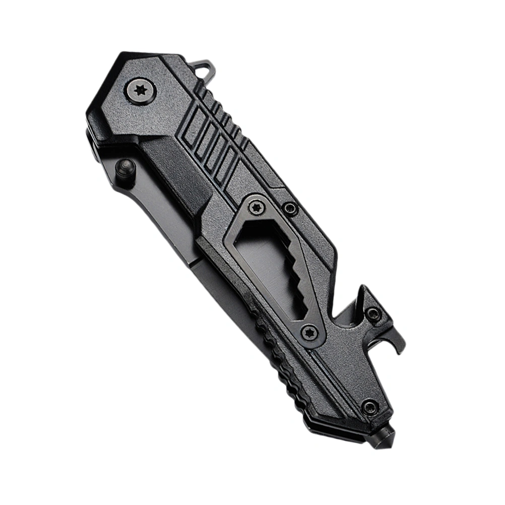 1Pc Folding Pocket Portable Foldable Cutter Outdoor Survival Cutter(Black)