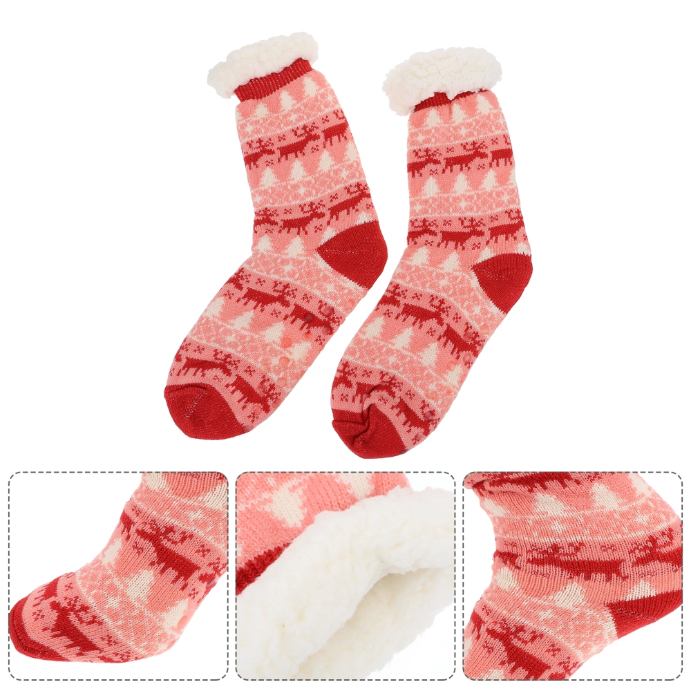 1 Pair Cartoon Floor Socks Winter Funny Warm Socks Non-slip Home Carpet Socks