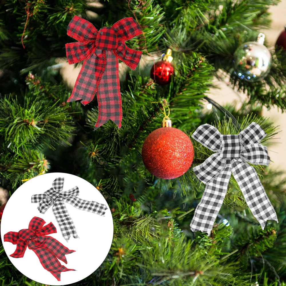 2 Pcs Xmas Bowknot Decor Christmas Tree Hanging Ornaments Lovely Party Adorns