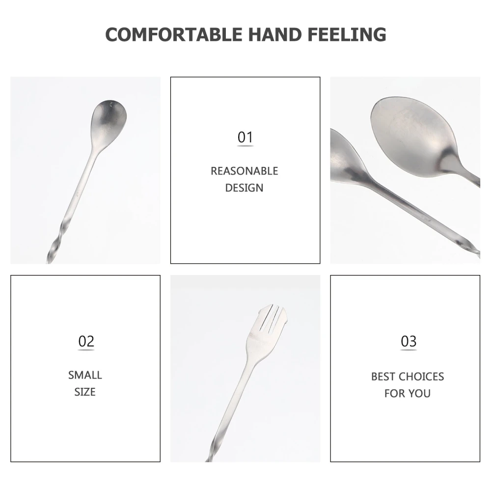 4Pcs Stainless Steel Coffee Stirring Spoon Dessert Spoons Long Handle Spoons