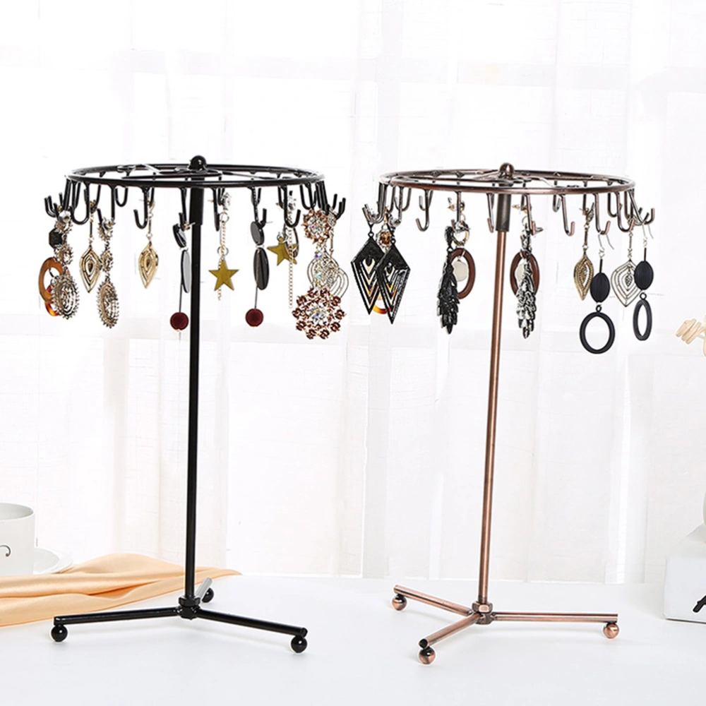 Rotary Iron Jewelry Holder Display Stand Storage Rack for Necklace Earrings Bracelet (Golden)