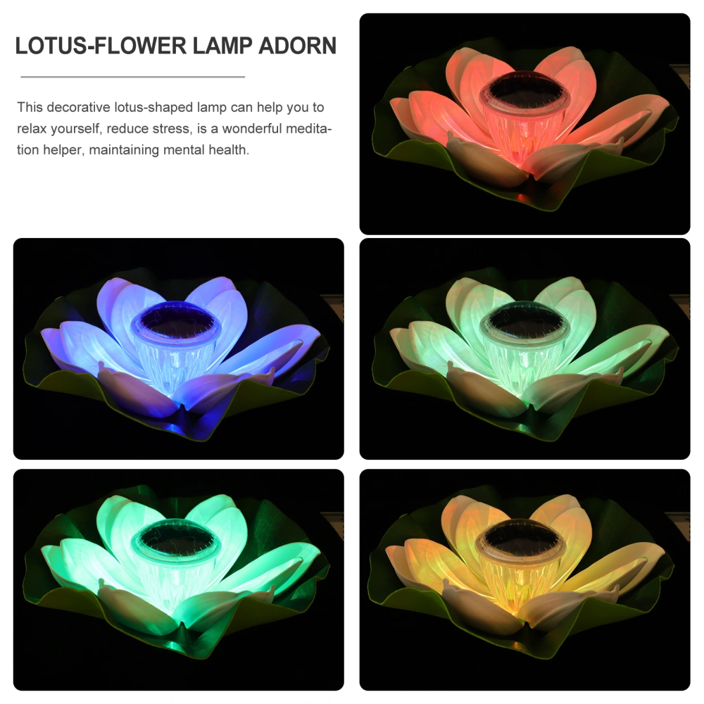 Lotus-shape Lamp Pool Lotus-flower Light Decor Solar Power Lotus-flower Adorn