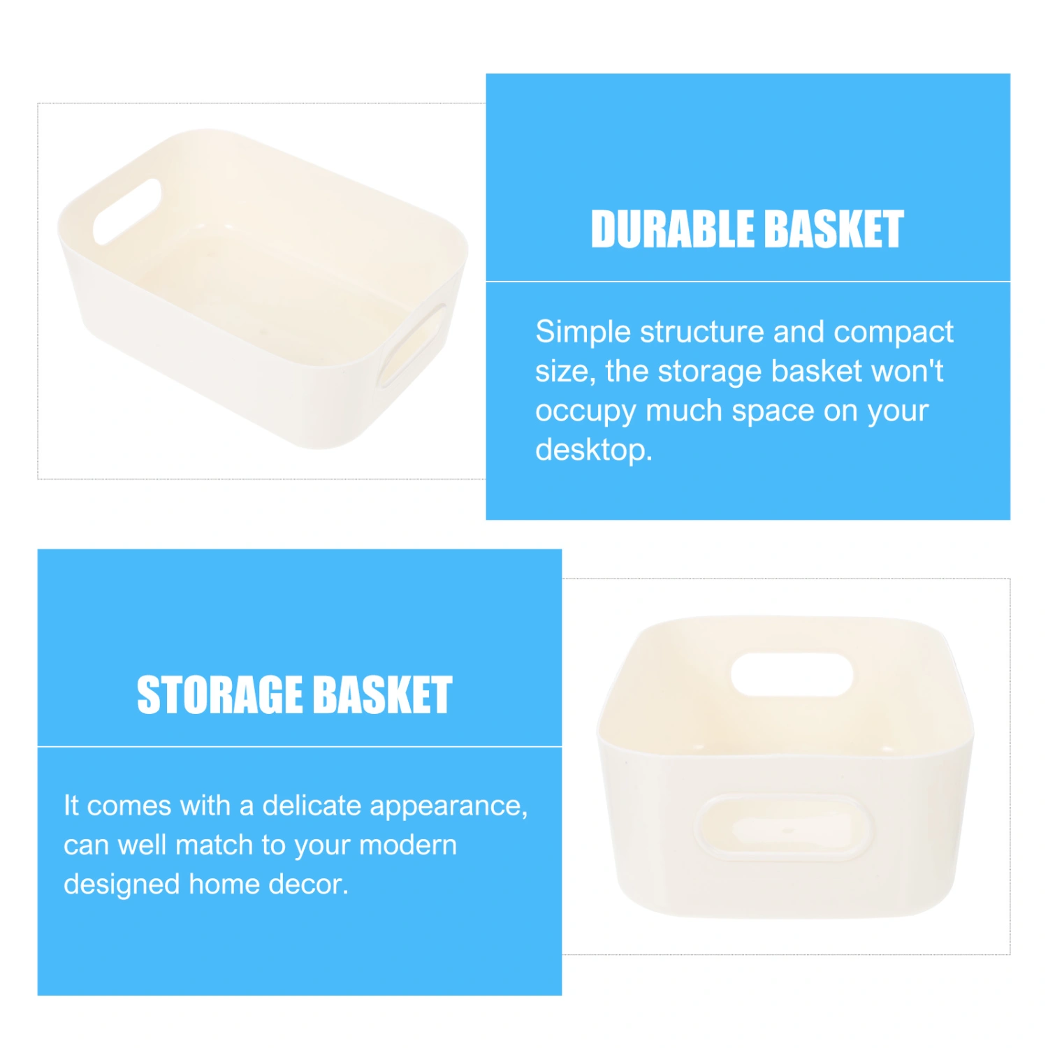 6pcs Practical Storage Baskets Simple Style Sundries Containers Room Decors