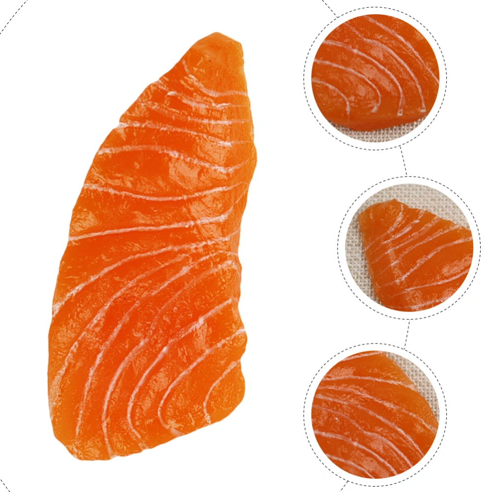 3Pcs Simulated Salmon Slices Artificial Salmon Models Lifelike Salmon Slices Pretend Food Models